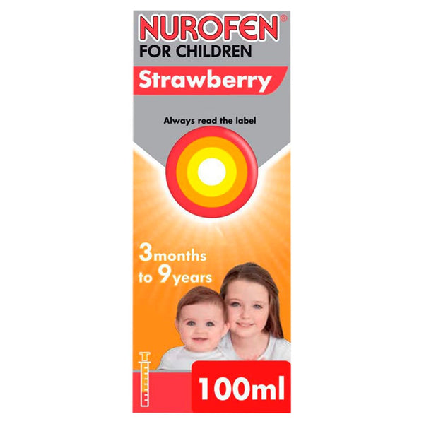 Nurofen for Children Strawberry 100mg/5ml Oral Suspension 3 Months to 9 Years 100ml