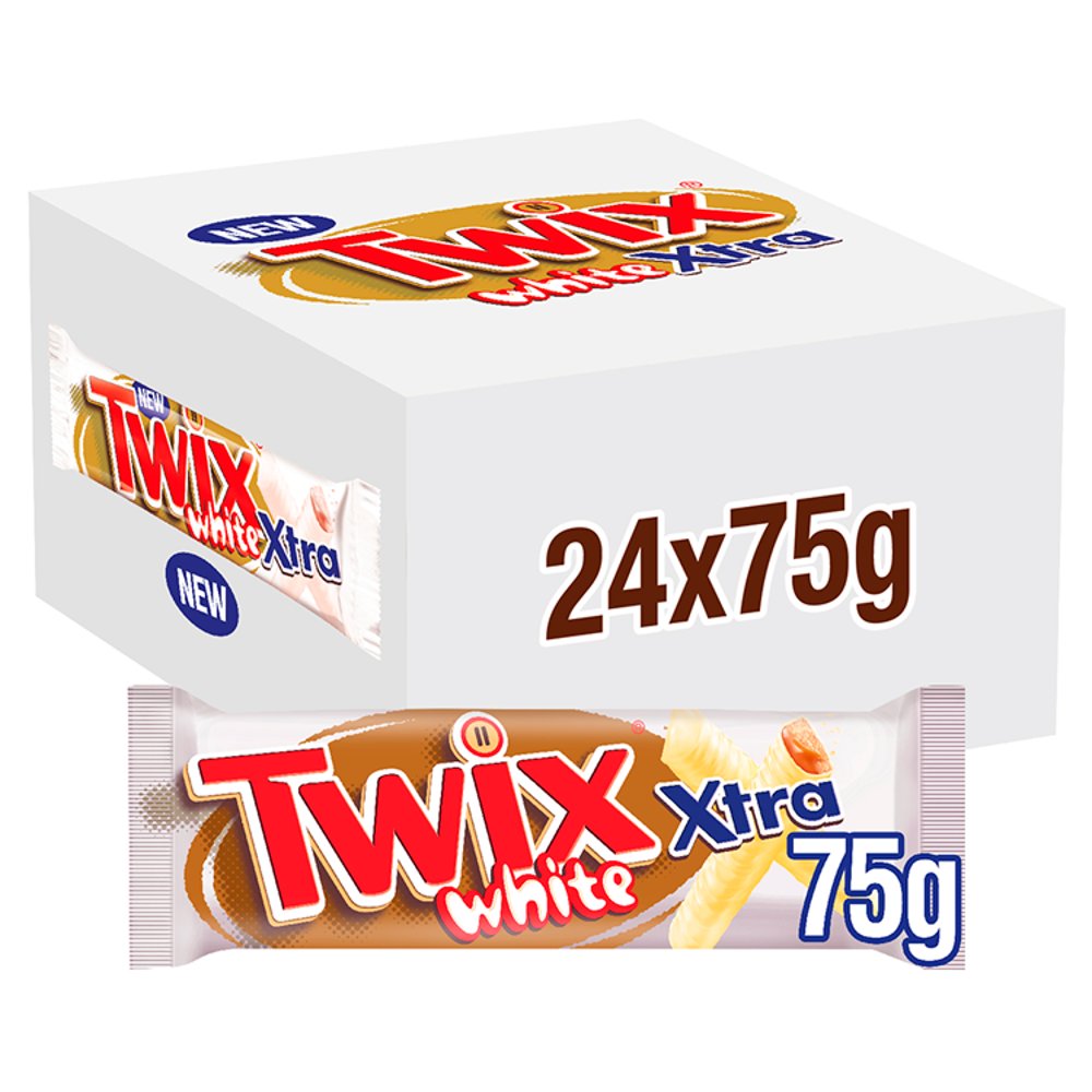 Twix Xtra White Chocolate Biscuit Twin Bars 75g