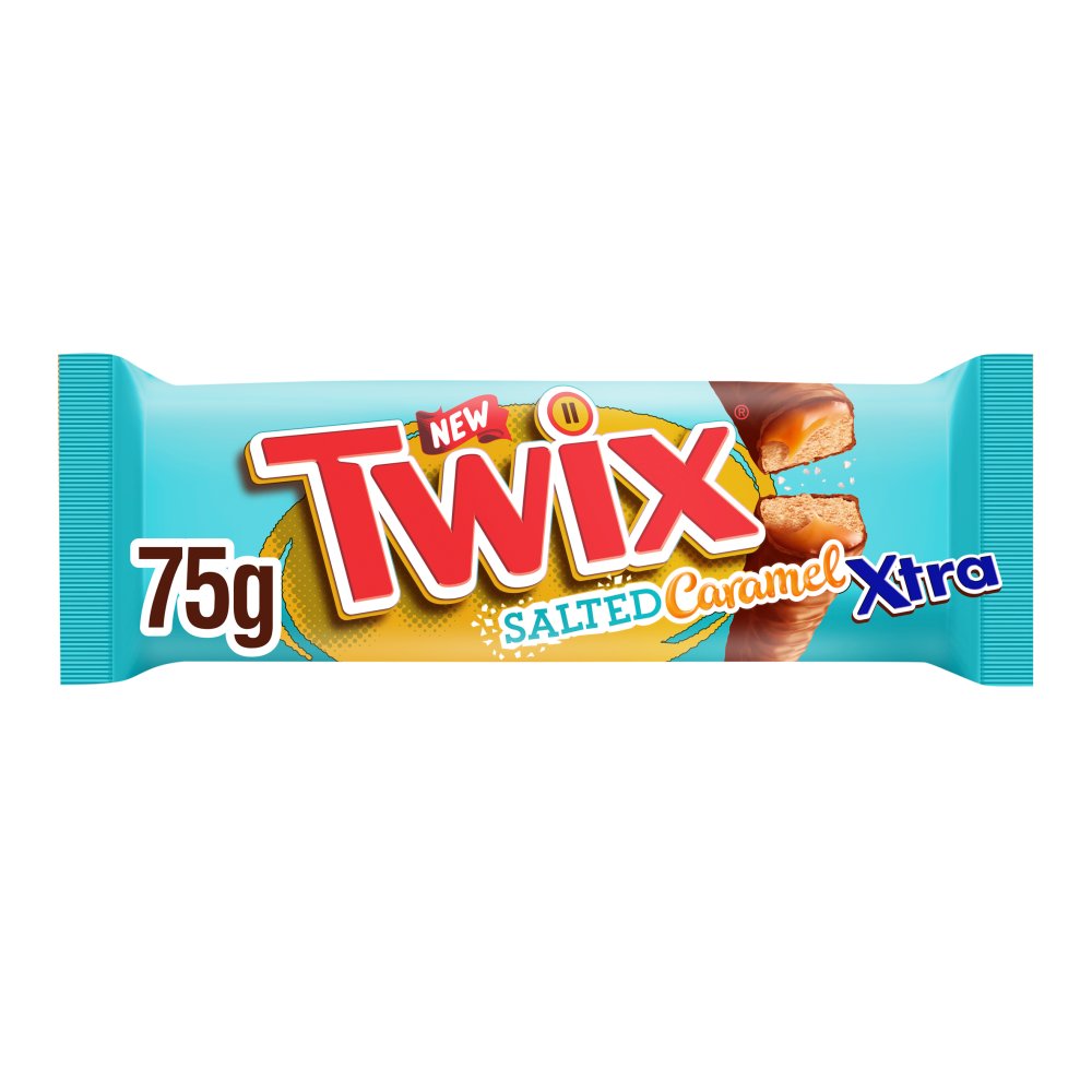 Twix Xtra Salted Caramel Chocolate Biscuit Twin Bars 75g