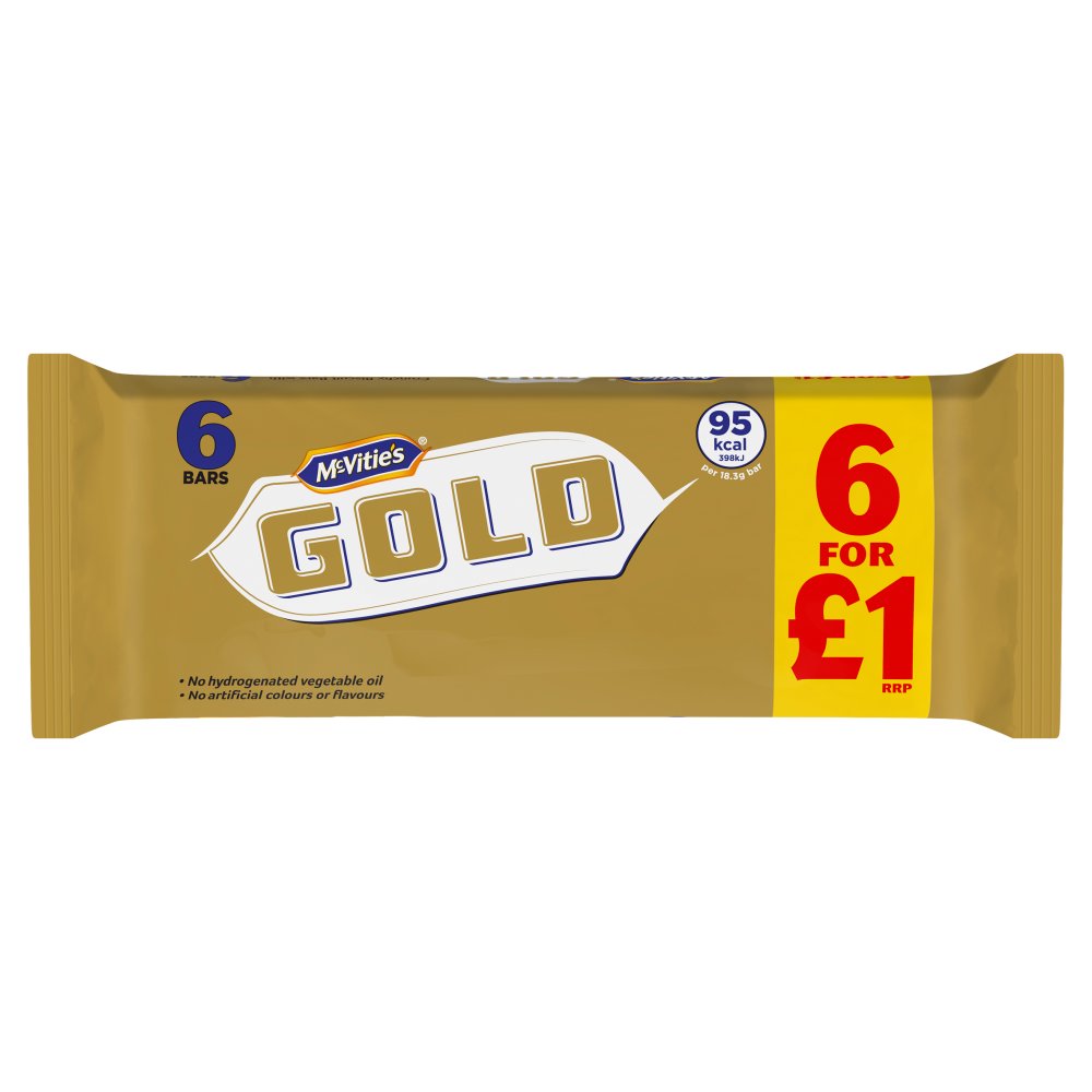 McVitie's Gold Caramel Flavour Biscuits 6 Bars 106g  