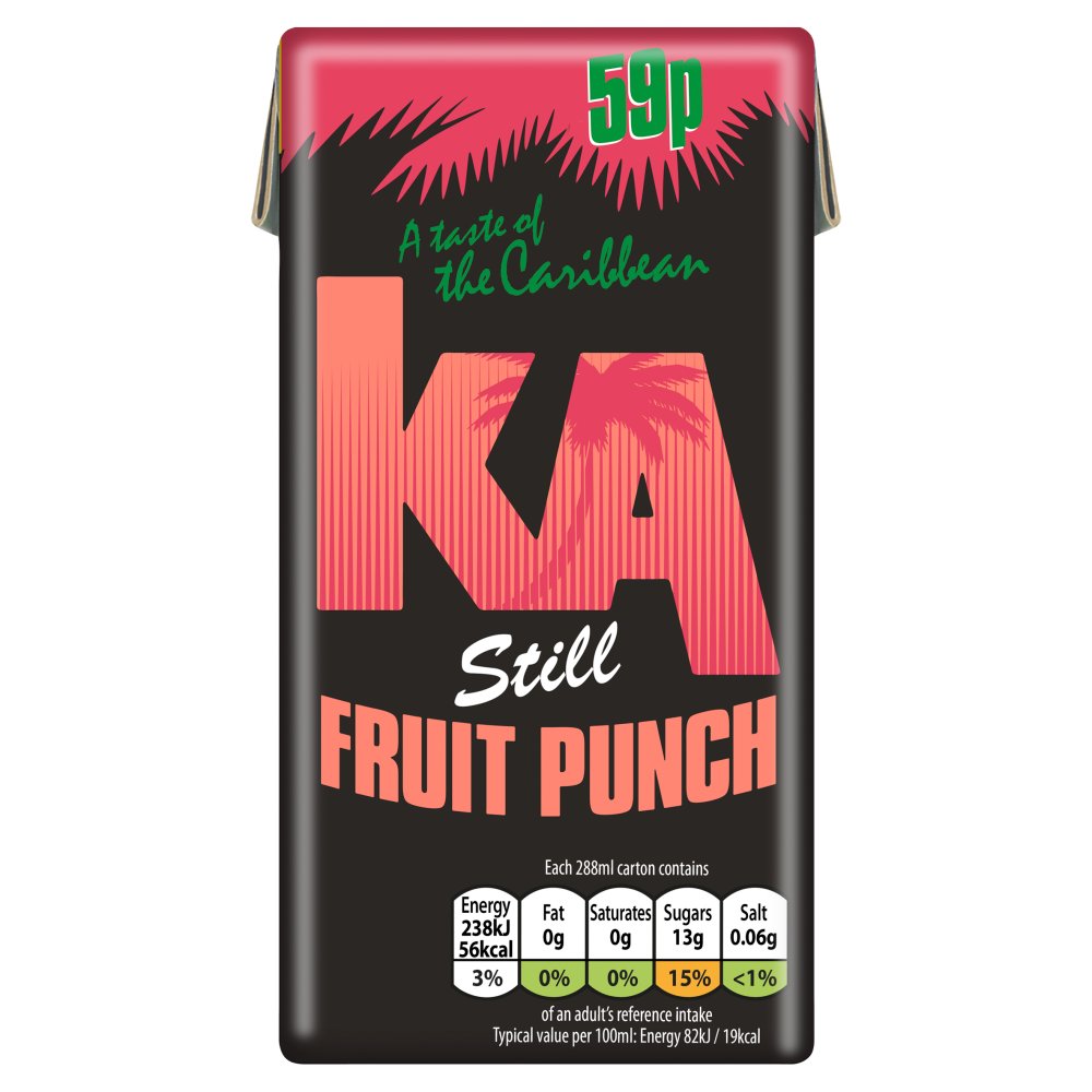 KA Still Fruit Punch Juice 288ml Carton,  