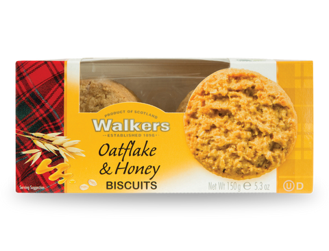Walkers Oatflake & Honey Biscuits 150g (Pack of 6)