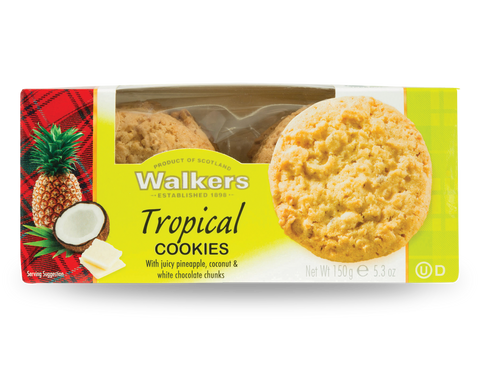 Walkers Tropical Cookies 150g (Pack of 6)