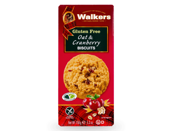 Walkers Gluten Free Oat & Cranberry Biscuits 150g (Pack of 6)