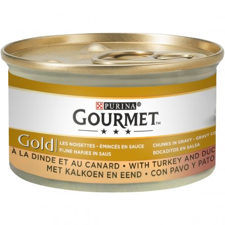 Gourmet Gold Duck and Turkey Cat Food 85g (Pack of 12)