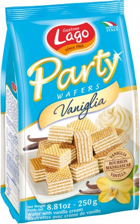Lago Party Vanilla Wafers 250g (Pack of 10)