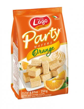 Lago Party Orange Wafers 250g (Pack of 10)