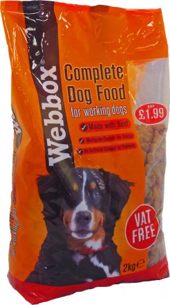 Webbox Complete Dog Food Beef Vat Free 2kg (Pack of 4)