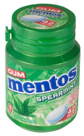 Mentos Gum Spearmint Bottle 45pc (Pack of 6)