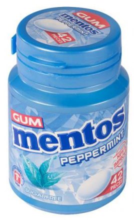 Mentos Gum Peppermint Bottle 45pc (Pack of 6)