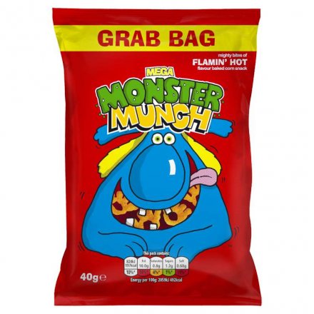 Monster Munch Flamin Hot Grab Bag 40g (Pack of 30)