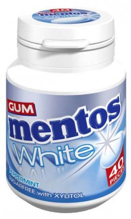 Mentos White Gum Peppermint Bottle 40s (Pack of 6)