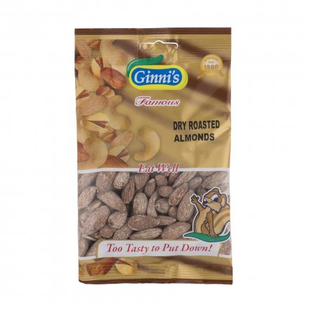Ginni Dry Roast Almonds 50g (Pack of 10)