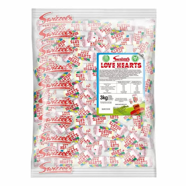 Swizzels Love Hearts Mini Rolls 3kg (Pack of 2)