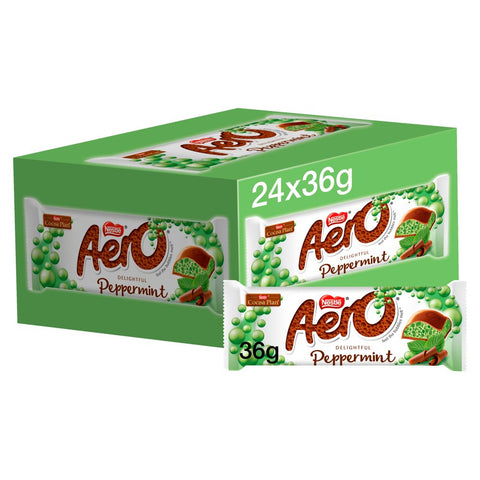 Aero Bubbly Peppermint Mint Chocolate Bar 36g