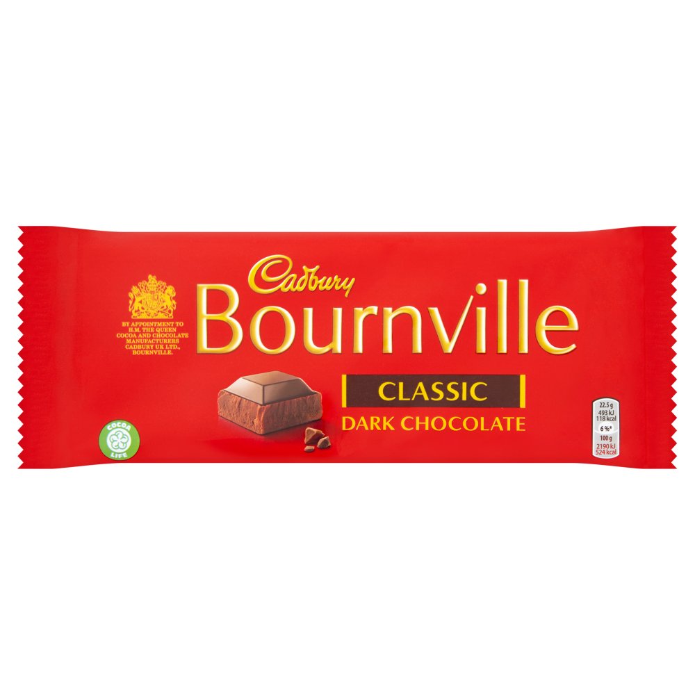 Cadbury Bournville Classic Dark Chocolate Bar 180g
