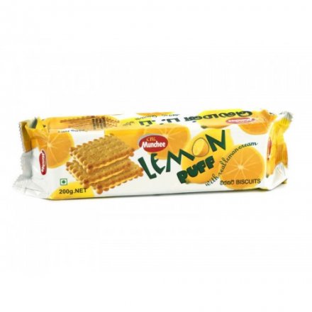 Munchee Lemon Puff Biscuits 200g (Pack of 12)