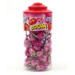 Vidal Mega Zoom Strawberry Lollipops Jar