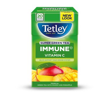 Tetley Supergreen Vit C  Imm Mango/Pineapple (Pack of 4)