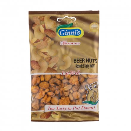 Ginni Spicy Beernuts 100g (Pack of 10)