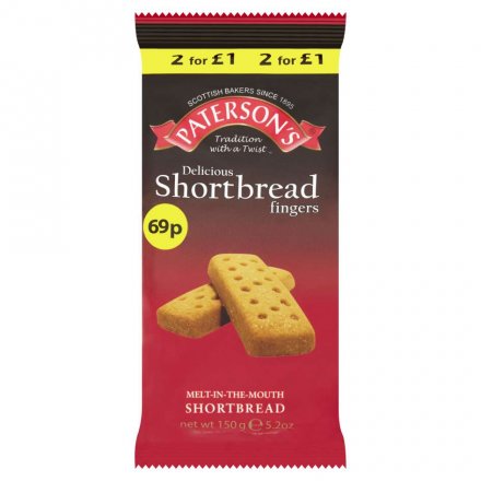 Paterson's Shortbread Fingers 150g (Pack of 18)