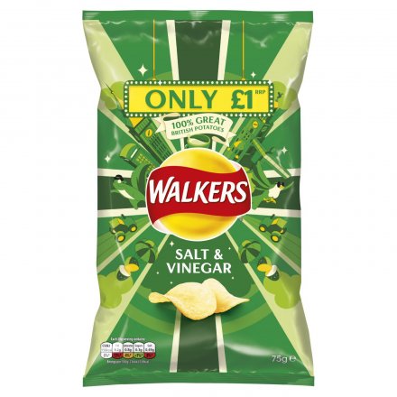 Walkers Salt & Vinegar 75g (Pack of 15)