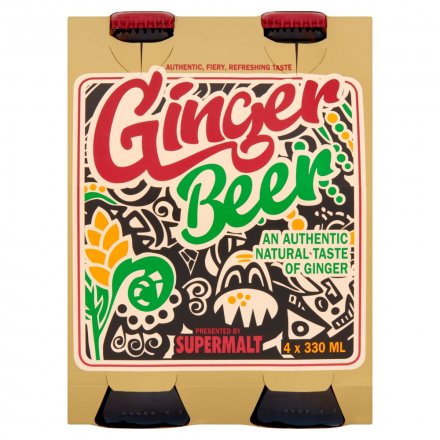 Supermalt Ginger Beer 4pk 330ml (Pack of 6)