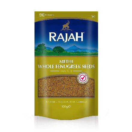 Rajah Whole Methi Fenugreek Seeds 100g (Pack of 10)