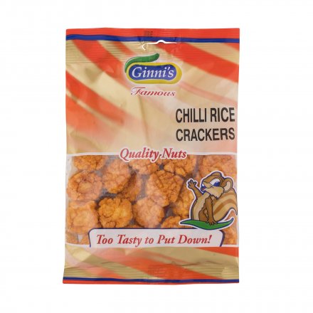 Ginni's Chilli Rice Crackers 70g (Pack of 10)