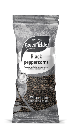 Greenfields Black Peppercorns 75g (Pack of 12)