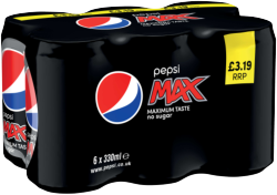 PEPSI MAX 6PK 330ml (Pack of 4)