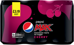 PEPSI MAX CHR 6PK 330ml (Pack of 4)