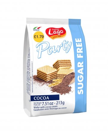 Lago Party Wafer Cocoa Sugar Free 213g (Pack of 1)