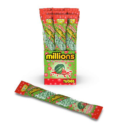 Millions Tubes Watermelon 55g (Pack of 12)