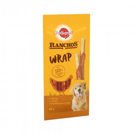 Pedigree Ranchos Wrap Dog Treats Chicken 40g (Pack of 12)