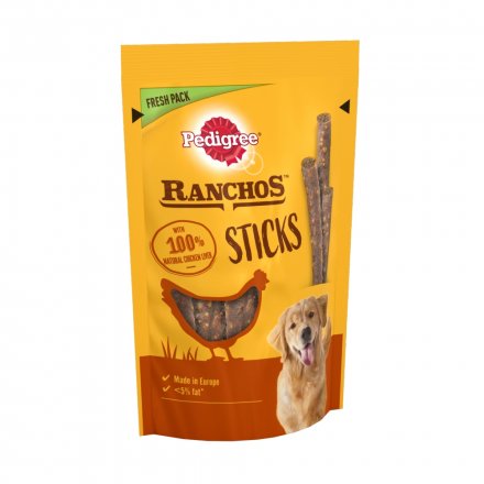 Pedigree Ranchos Sticks Chicken Liver 60g (Pack of 10)