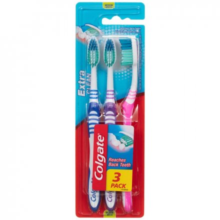 COLGATE EXTRA CLEAN TOOTHBRUSH TRIPLE PACK (Pack of 6)