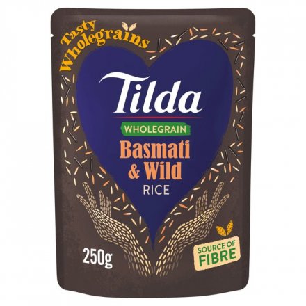 TILDA WHOLEGRAIN BASMATI & WILD 250g (Pack of 6)