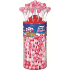 Vidal Lotta Lollies Strawberry & Cream Lollipops 150 Pack