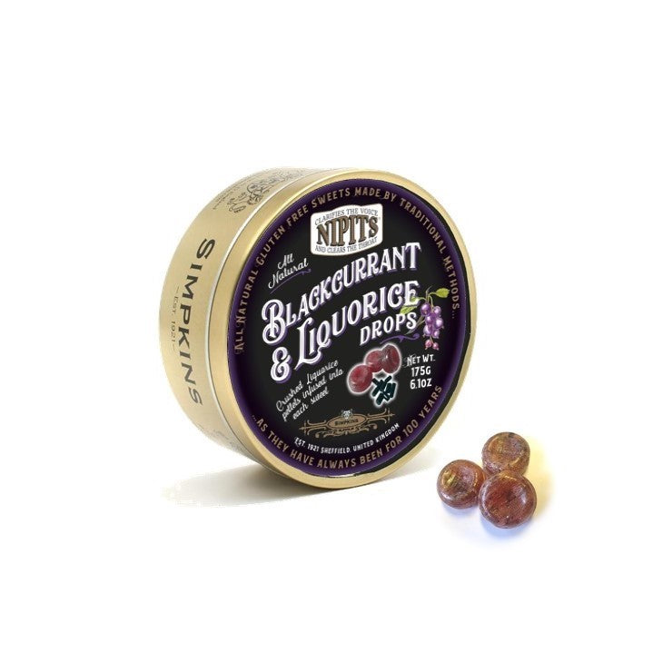 Nipits-Blackcurrant Liquorice Drops (Pack of 6)