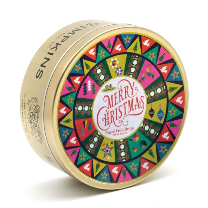 2020 NEW Christmas “Retro Festive Pattern” Mixed Fruit Drops (Pack of 6)